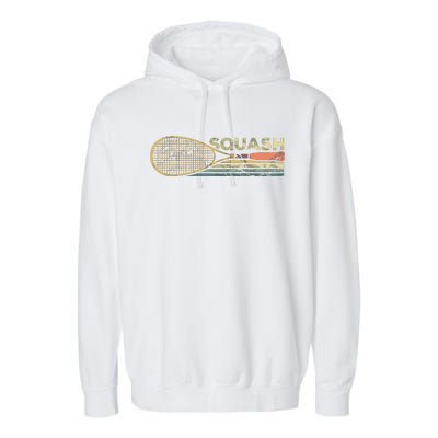 Squash Racket Vintage Squash Lover Funny Sports Enthusiast Garment-Dyed Fleece Hoodie