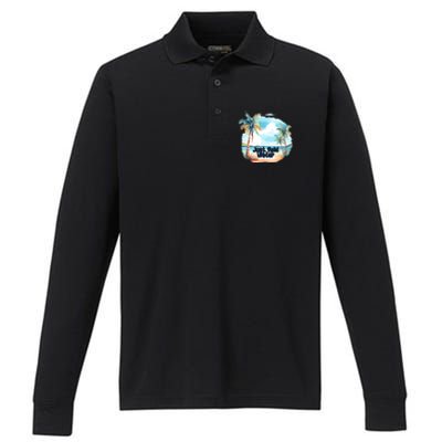 Summer Retro Vintage Style Performance Long Sleeve Polo