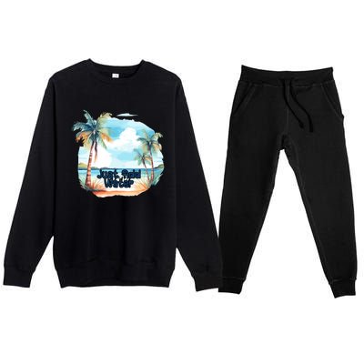 Summer Retro Vintage Style Premium Crewneck Sweatsuit Set