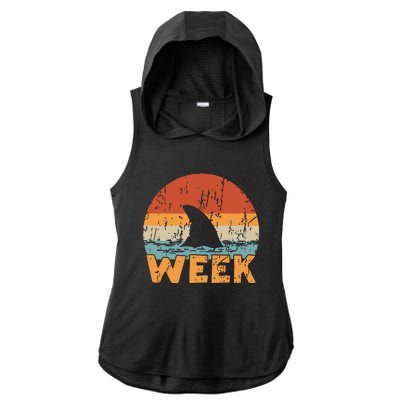 Shark Retro Vintage Kings Ocean Women Summer Week 2024 Ladies PosiCharge Tri-Blend Wicking Draft Hoodie Tank