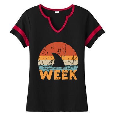 Shark Retro Vintage Kings Ocean Women Summer Week 2024 Ladies Halftime Notch Neck Tee