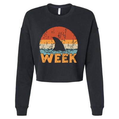 Shark Retro Vintage Kings Ocean Women Summer Week 2024 Cropped Pullover Crew