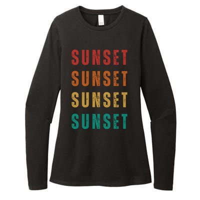 Sunset Retro Vintage Summer Womens CVC Long Sleeve Shirt