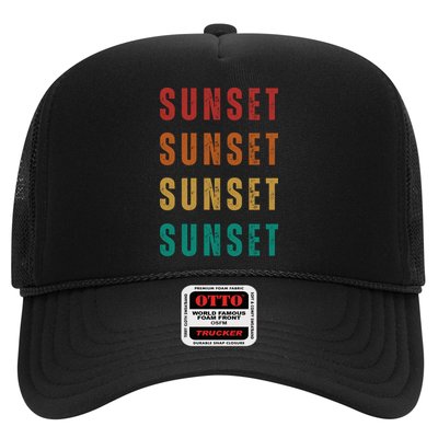 Sunset Retro Vintage Summer Trucker Hat