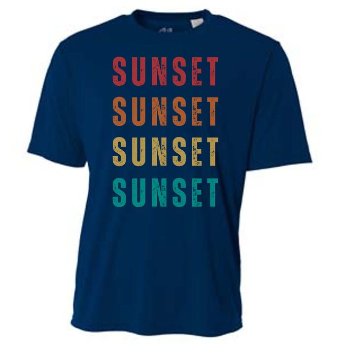 Sunset Retro Vintage Summer Cooling Performance Crew T-Shirt