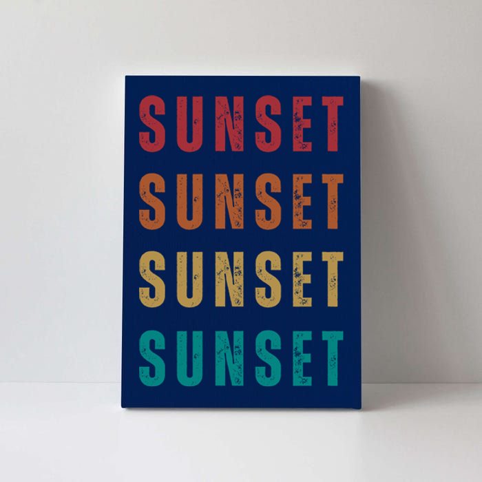 Sunset Retro Vintage Summer Canvas