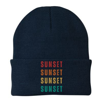 Sunset Retro Vintage Summer Knit Cap Winter Beanie