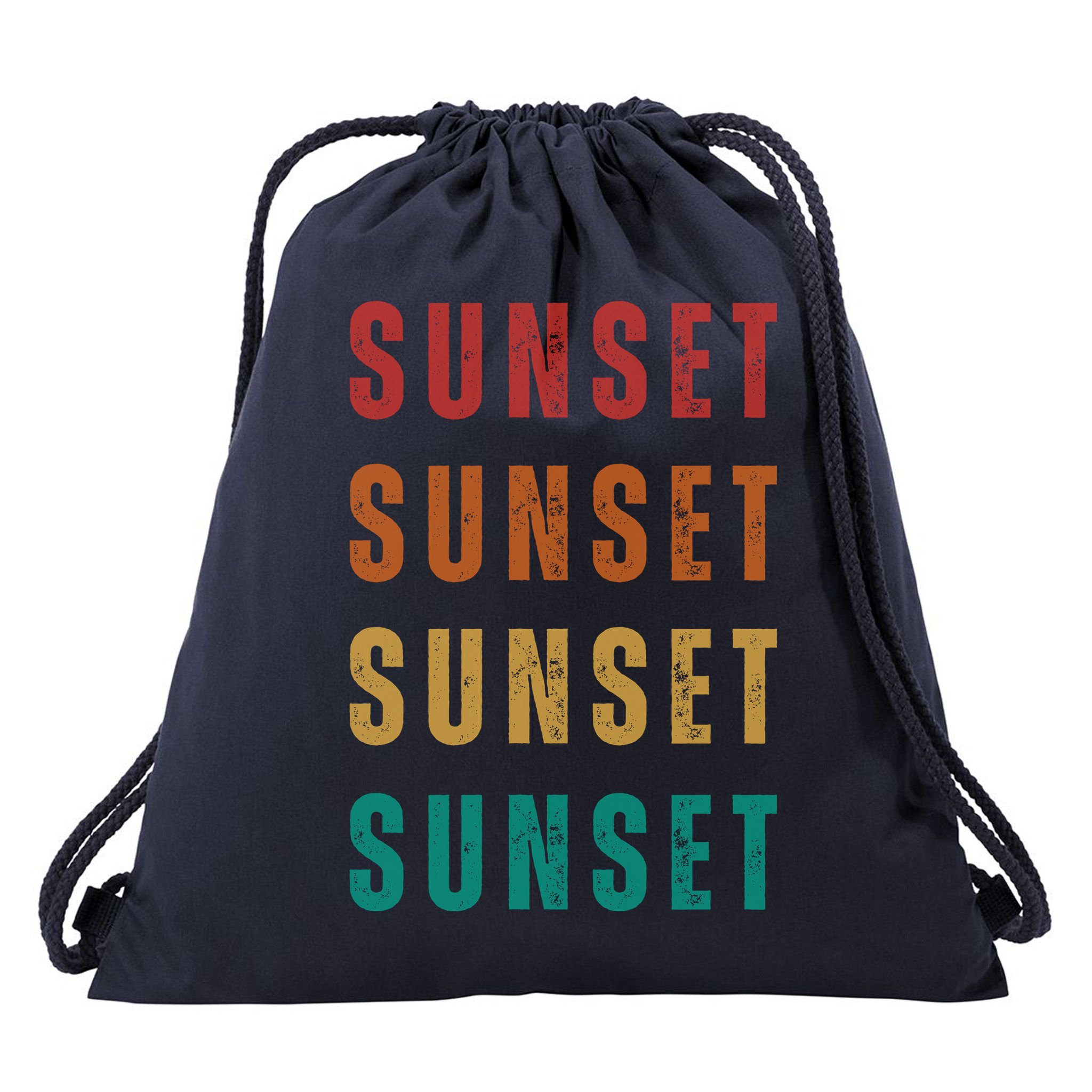 Sunset Retro Vintage Summer Drawstring Bag