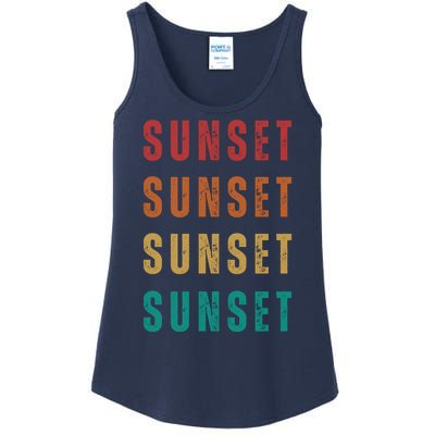 Sunset Retro Vintage Summer Ladies Essential Tank