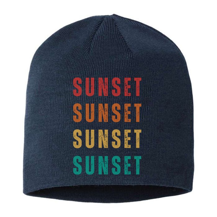 Sunset Retro Vintage Summer Sustainable Beanie