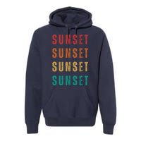 Sunset Retro Vintage Summer Premium Hoodie