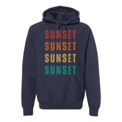 Sunset Retro Vintage Summer Premium Hoodie