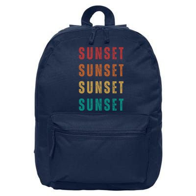 Sunset Retro Vintage Summer 16 in Basic Backpack