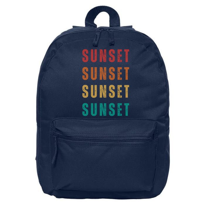 Sunset Retro Vintage Summer 16 in Basic Backpack