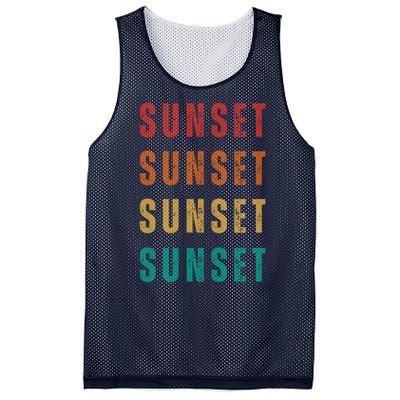 Sunset Retro Vintage Summer Mesh Reversible Basketball Jersey Tank