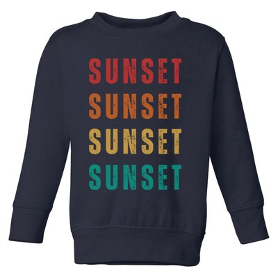 Sunset Retro Vintage Summer Toddler Sweatshirt