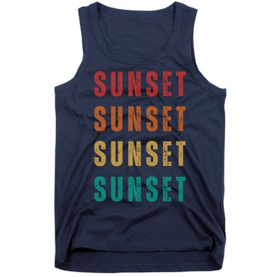 Sunset Retro Vintage Summer Tank Top