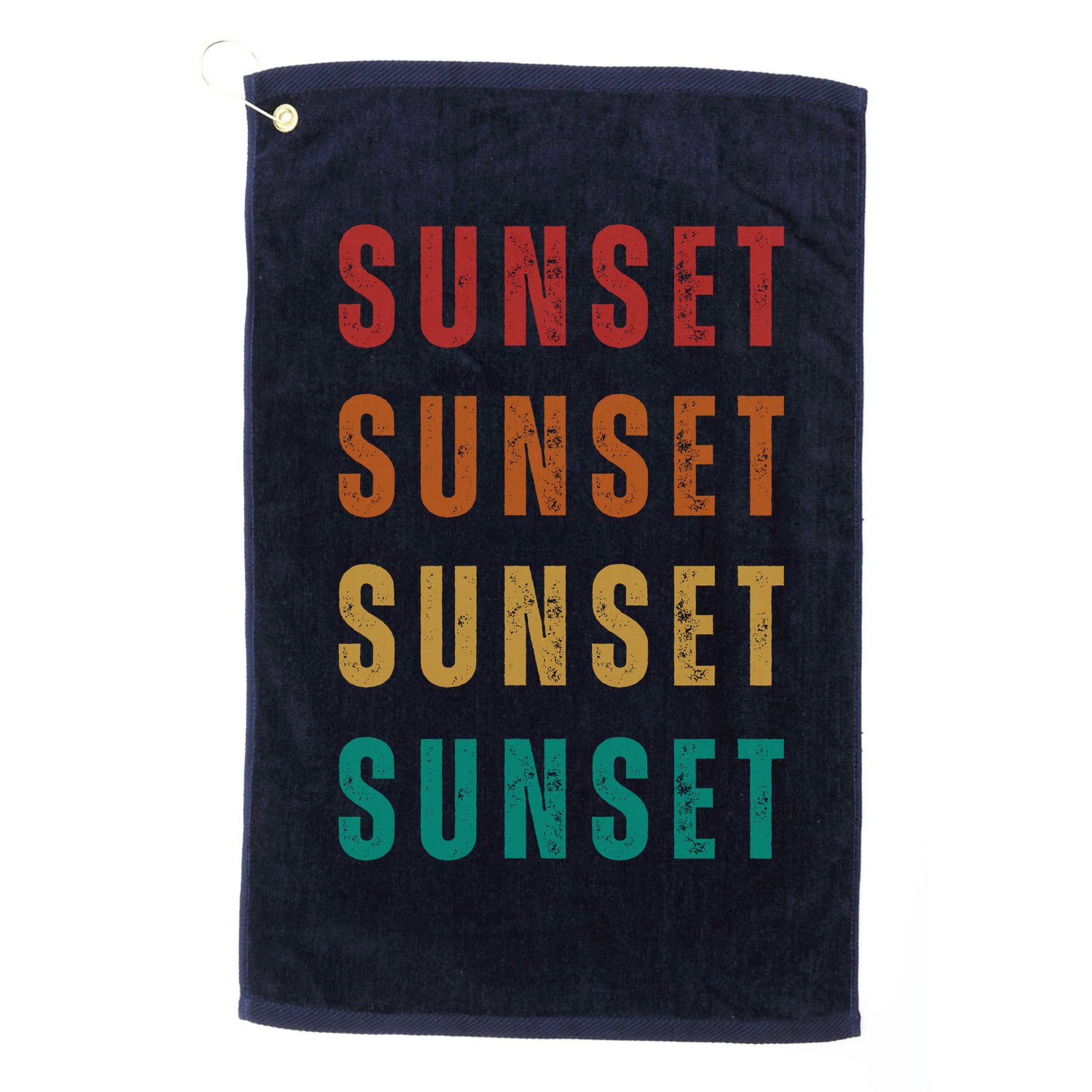 Sunset Retro Vintage Summer Golf Towel