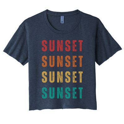 Sunset Retro Vintage Summer Crop Top