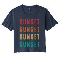 Sunset Retro Vintage Summer Crop Top