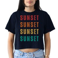 Sunset Retro Vintage Summer Crop Top