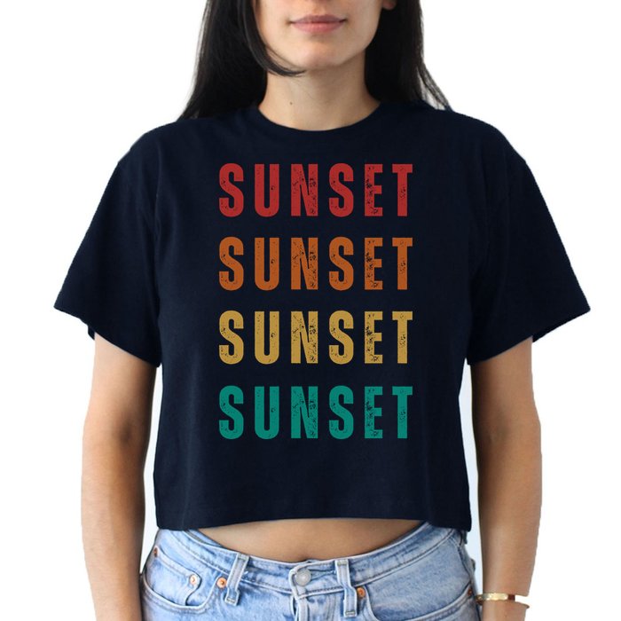 Sunset Retro Vintage Summer Crop Top