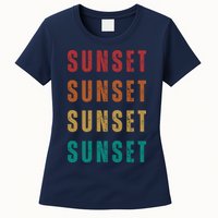 Sunset Retro Vintage Summer Womens T-Shirt