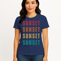 Sunset Retro Vintage Summer Womens T-Shirt