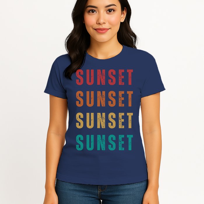 Sunset Retro Vintage Summer Womens T-Shirt