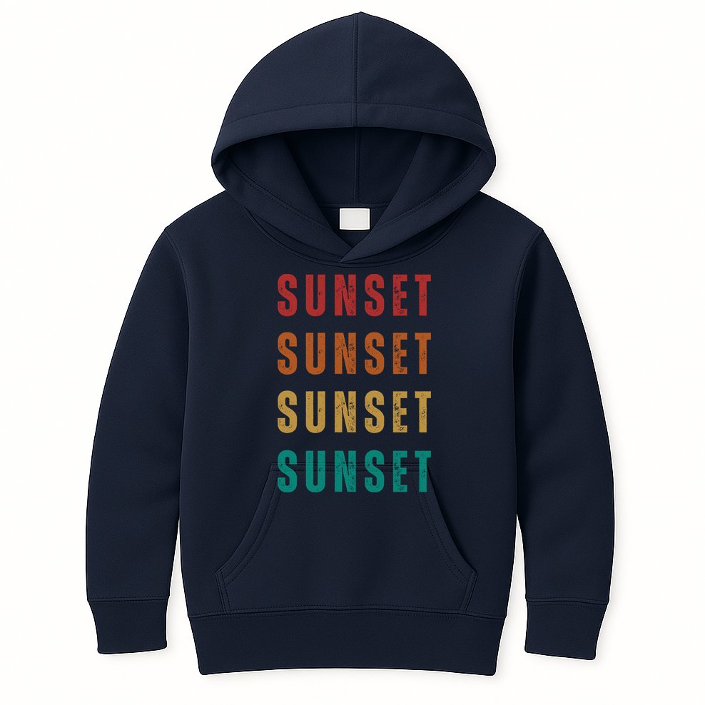 Sunset Retro Vintage Summer Kids Hoodie