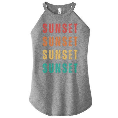 Sunset Retro Vintage Summer Women’s Perfect Tri Rocker Tank