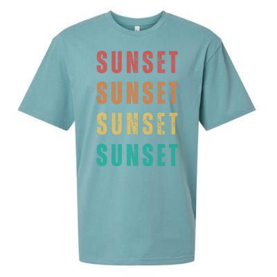 Sunset Retro Vintage Summer Sueded Cloud Jersey T-Shirt