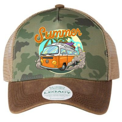 Summer Retro Van Tropical Legacy Tie Dye Trucker Hat