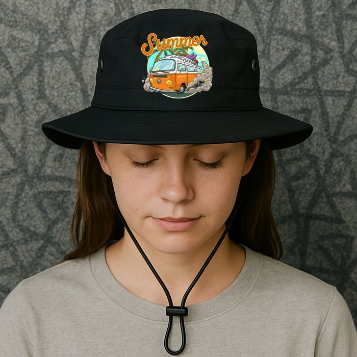 Summer Retro Van Tropical Bucket Hat