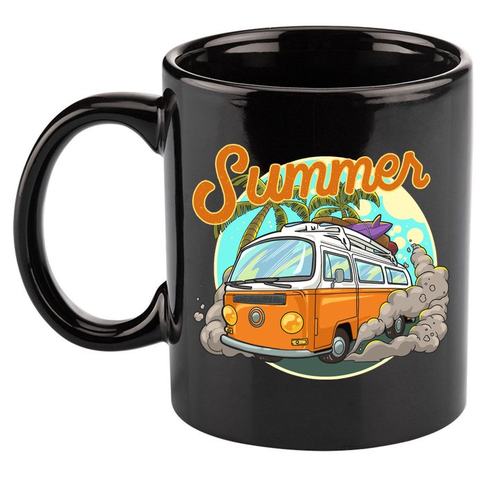 Summer Retro Van Tropical 11oz C Handle Ceramic Mug