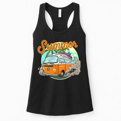 Summer Retro Van Tropical Womens Tank Top
