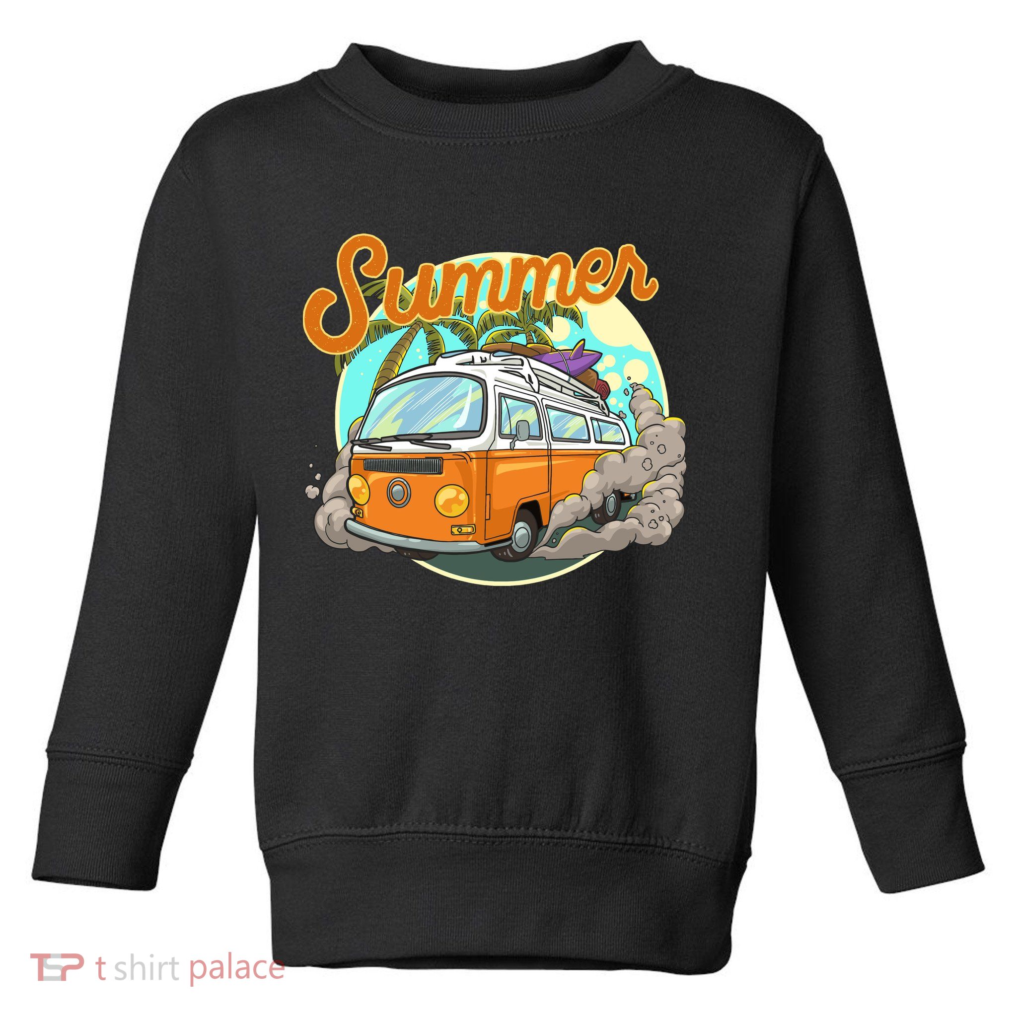 Summer Retro Van Tropical Toddler Sweatshirt