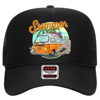 Summer Retro Van Tropical Trucker Hat