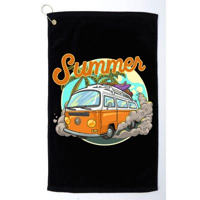 Summer Retro Van Tropical Golf Towel