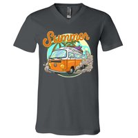 Summer Retro Van Tropical V-Neck T-Shirt