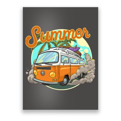 Summer Retro Van Tropical Poster