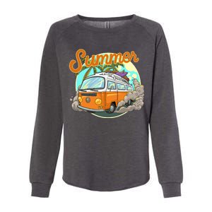 Summer Retro Van Tropical Womens California Wash Sweatshirt