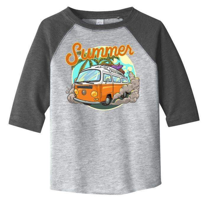Summer Retro Van Tropical Toddler Fine Jersey T-Shirt