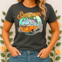 Summer Retro Van Tropical Womens T-Shirt