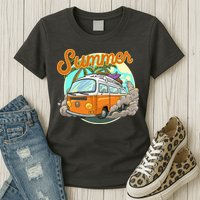 Summer Retro Van Tropical Womens T-Shirt