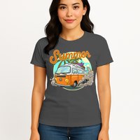 Summer Retro Van Tropical Womens T-Shirt