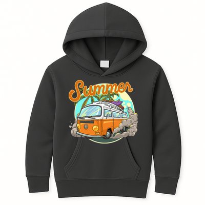 Summer Retro Van Tropical Kids Hoodie