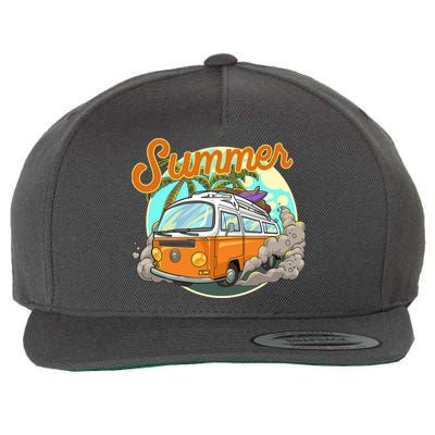 Summer Retro Van Tropical Wool Snapback Cap