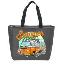 Summer Retro Van Tropical Zip Tote Bag