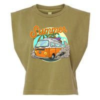 Summer Retro Van Tropical Garment-Dyed Women's Muscle Tee